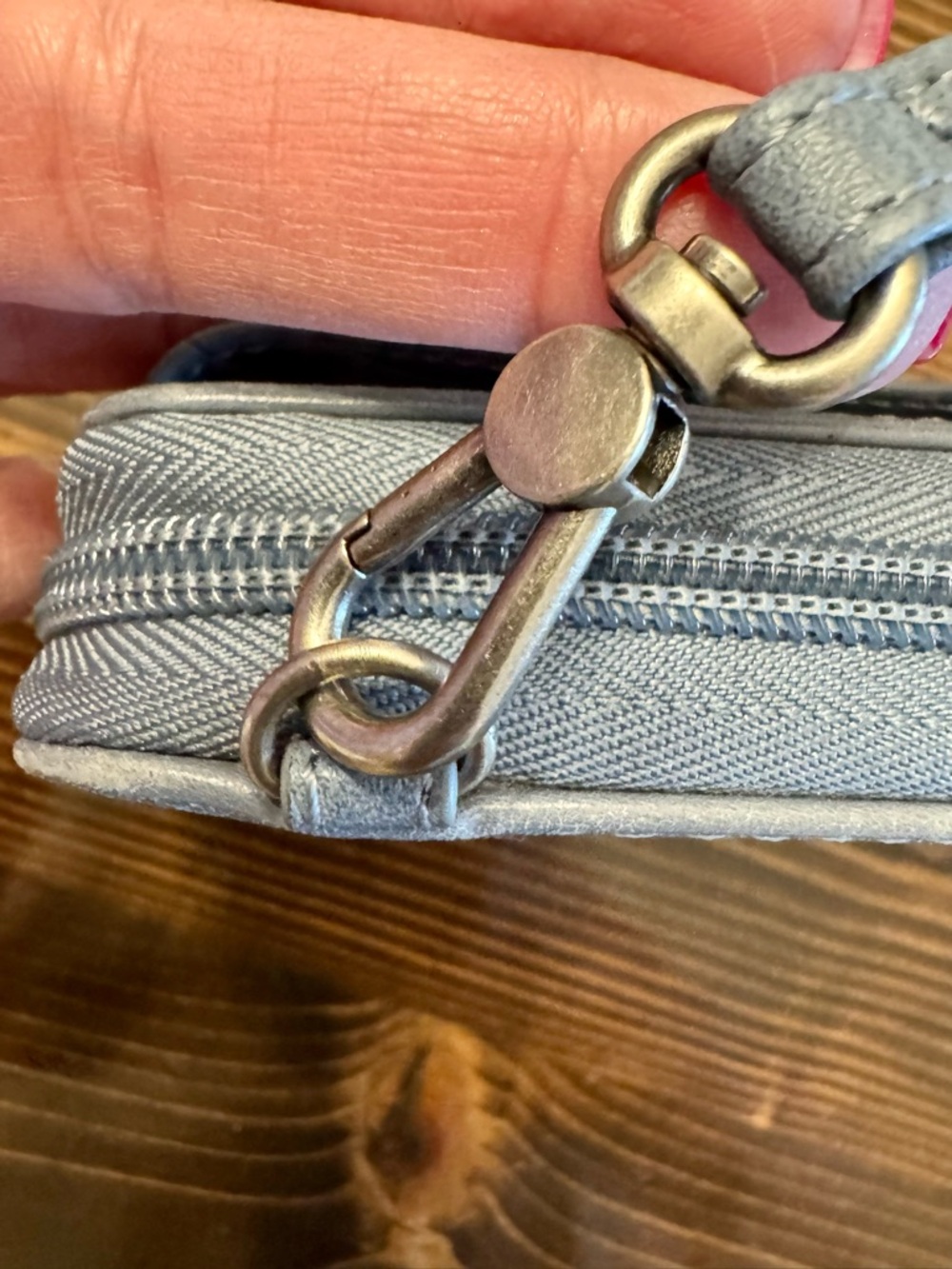 The Sak Embossed Leather Crossbody Wallet - Blue/Gray - Picture 4 of 7